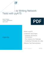 Introduction To Writing Network Tests With Pyats: Hank Preston Twitter: @hfpreston April 2020