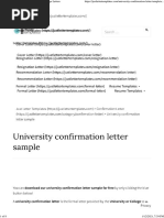 University Confirmation Letter Sample - College Letters