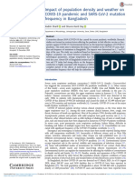 Impact of Population Density and Weather On Covid 19 Pandemic and Sars Cov 2 Mutation Frequency in Bangladesh