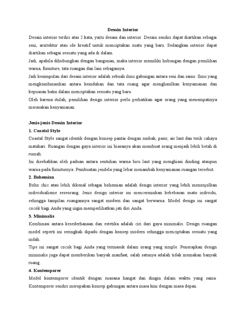Konsep Coastal Style dalam Desain Interior | PDF
