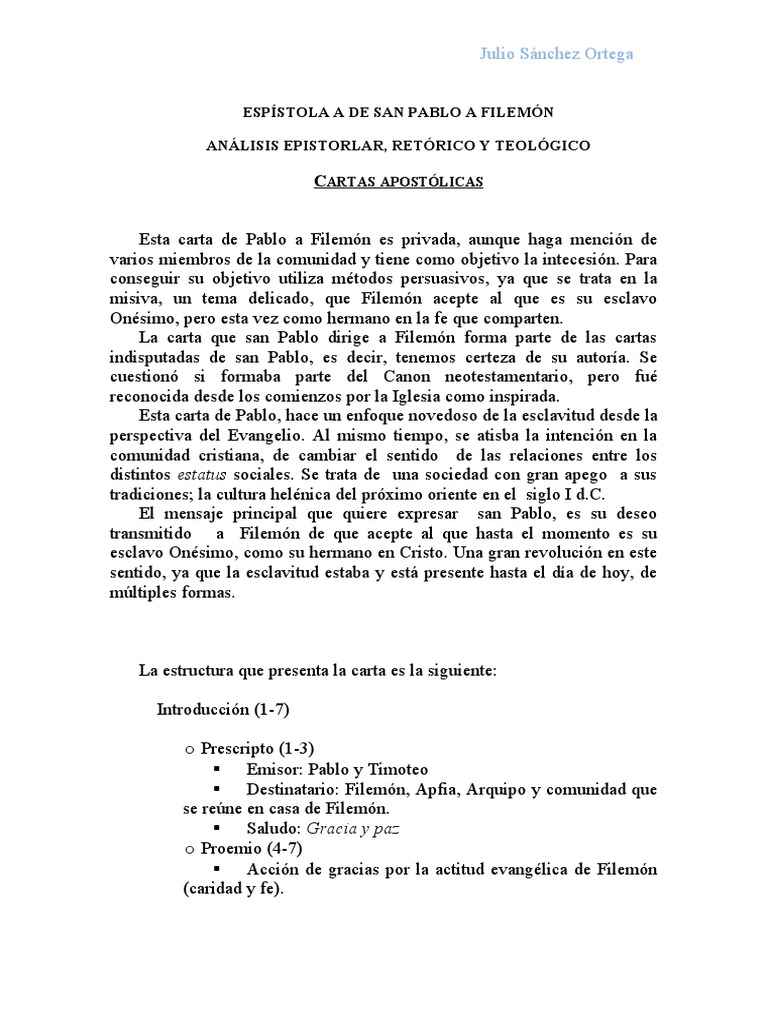 Filemon Carta | PDF | Pablo el apóstol | Jesús
