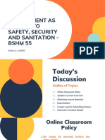 Risk Management As Applied To Safety, Security and Sanitation - BSHM 55