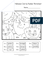 Halloween Color by Number Worksheet: Name