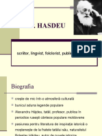 B. P. Hasdeu- Scriitor, Lingvist, Folclorist, Publicist, Istoric