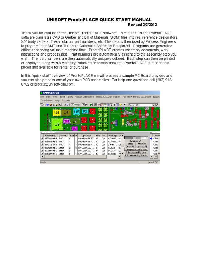 Unisoft ProntoPLACE Quick Start Guide | PDF | Computer Aided Design ...