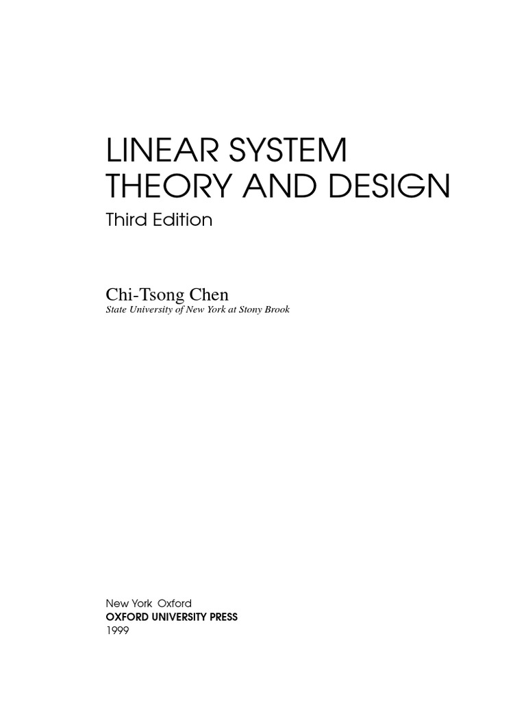 Linear System Theory and Design | PDF | Computer Simulation | Matrix ...