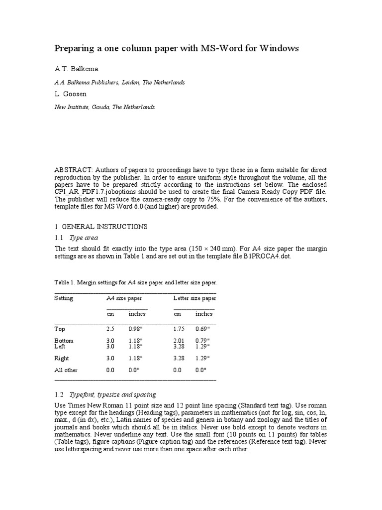 Formatting Guidelines for MS Word Papers | PDF | Paragraph | Text