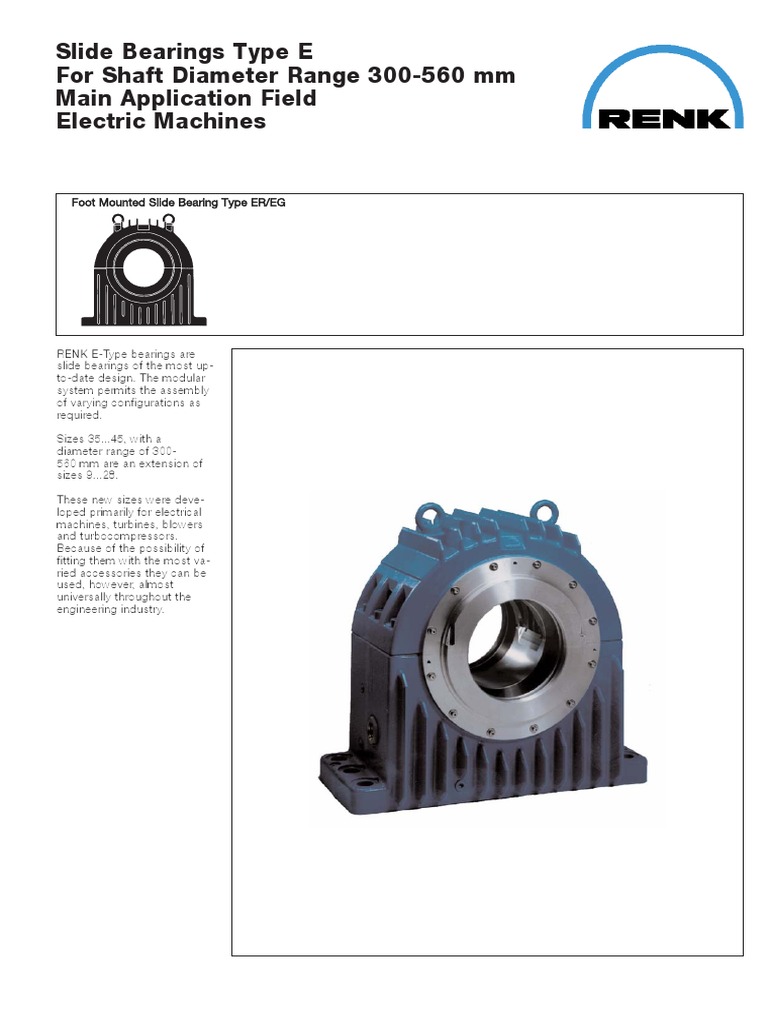 Slide Bearings Type E For Shaft Diameter Range 300560 MM Main