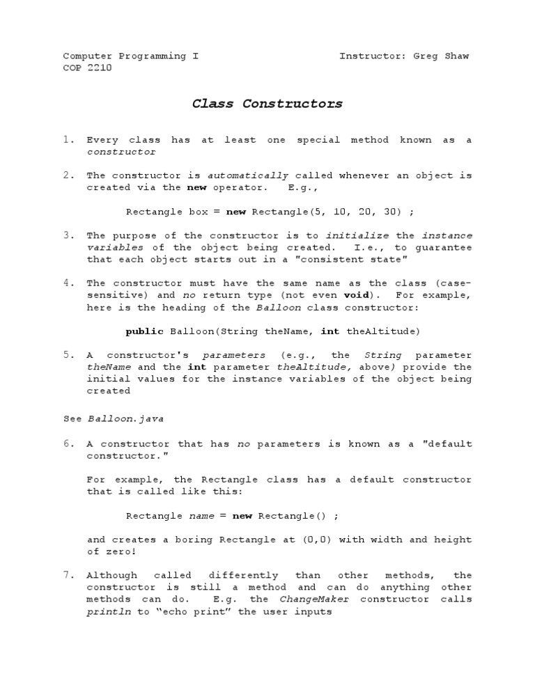 Constructors | PDF