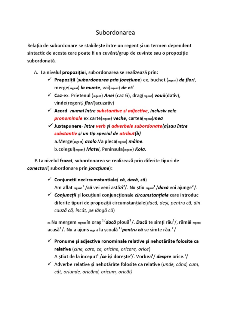 Subordonarea | PDF
