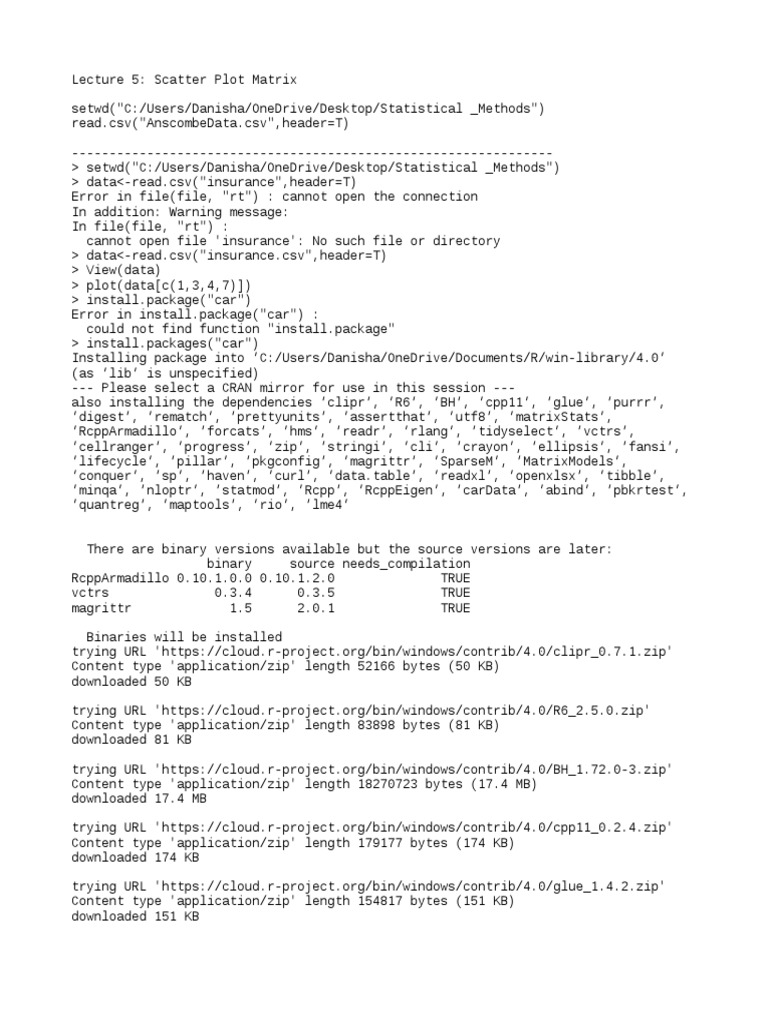 Scatter Plot Matrix in R Programming | PDF | Zip (File Format) | Units ...