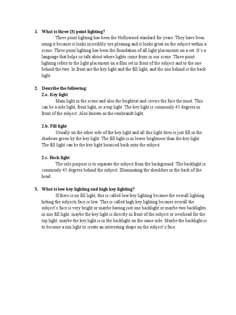 Basic Lighting Analysis PDF