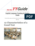 12 Characteristics of A Good Test: English Language Teaching & Testing Guide