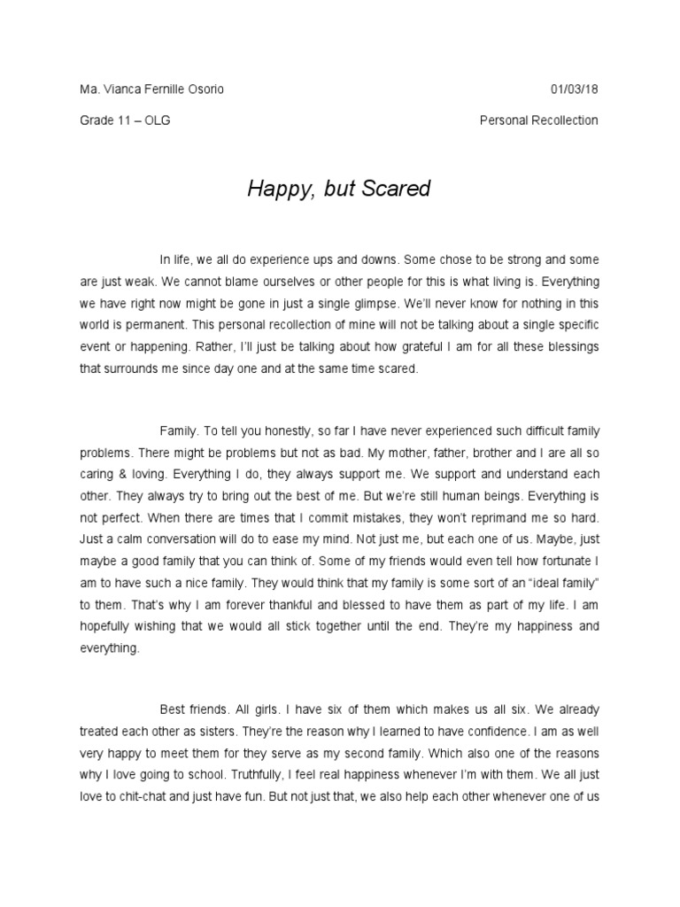 Recollection | PDF | Happiness | Reason