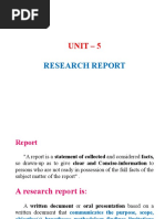 Unit - 5: Research Report