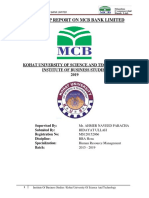 Internship Report On MCB Bank Limited: Kohat University of Science and Technology Institute of Business Studies 2019