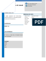 Ahsan Ali Jamali Ahsan Ali Jamali: Career Objective Personal Bio-Data