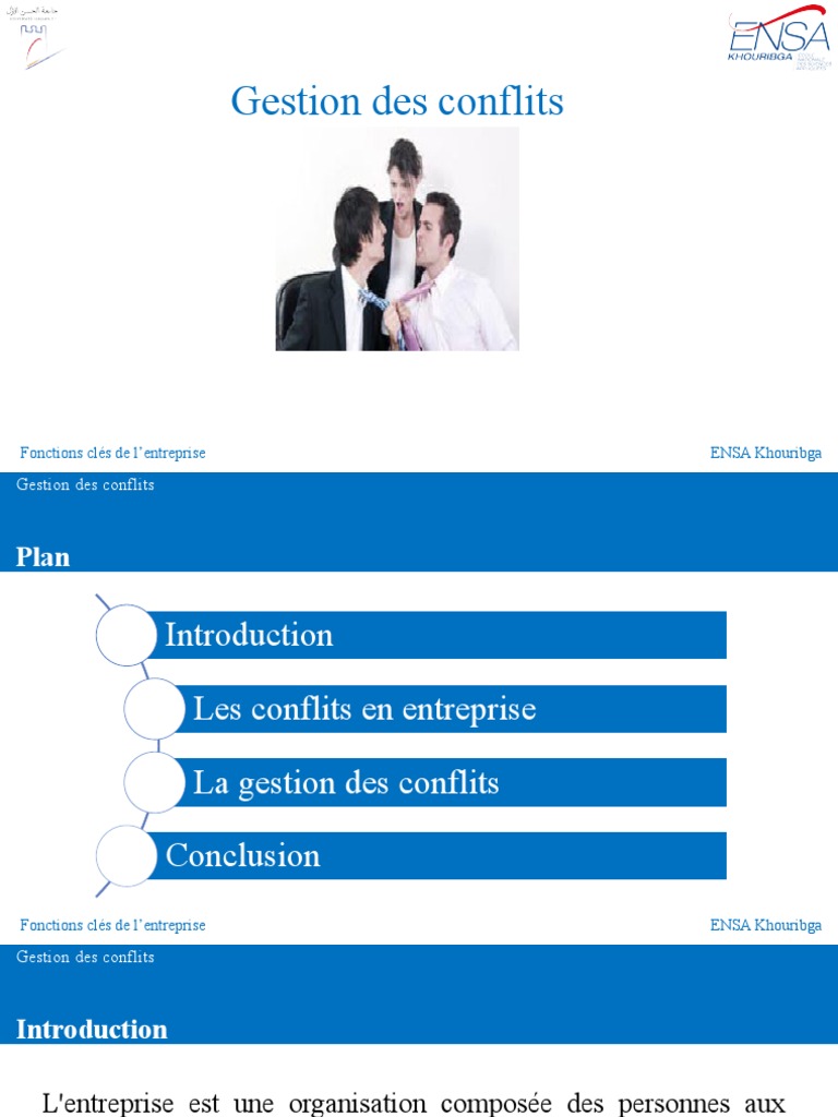 Gestion des Conflits en Entreprise | PDF | Sociétés | Prophylaxie