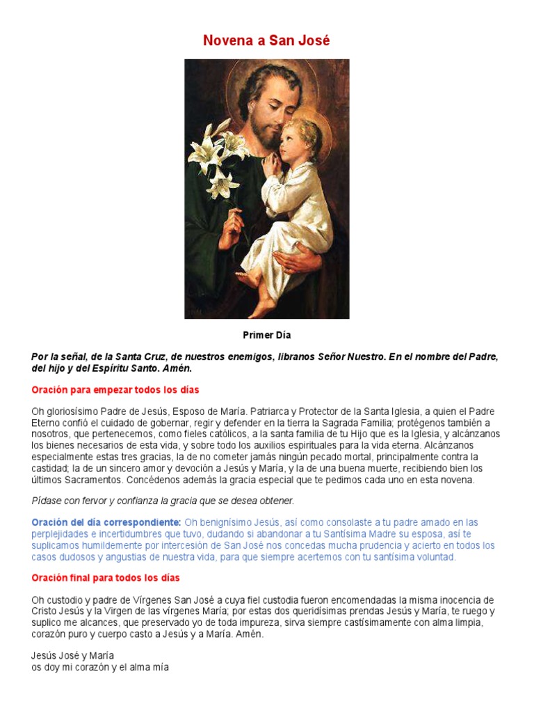 Novena A San Jose | PDF | María, madre de Jesús | San José