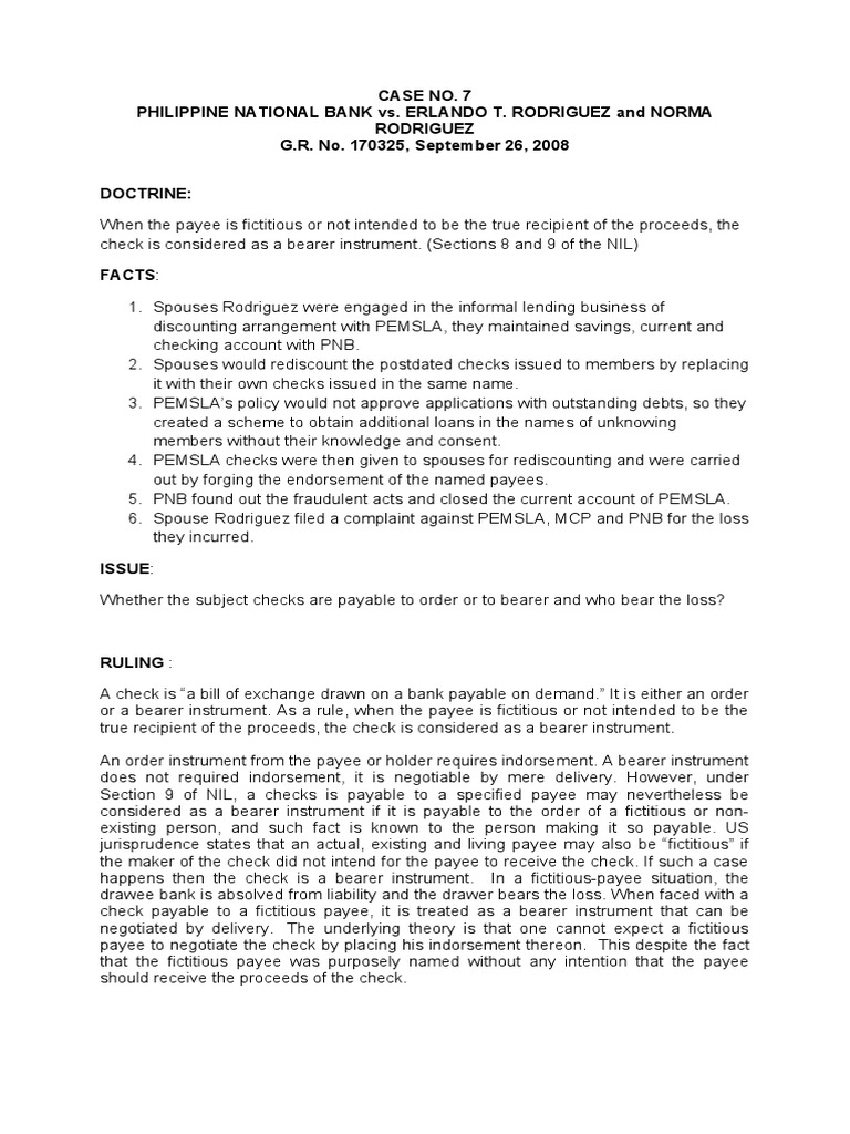 Case No 7 | PDF | Cheque | Business Law