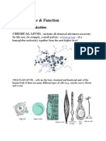 Cell Structure & Function: Levels of Organization