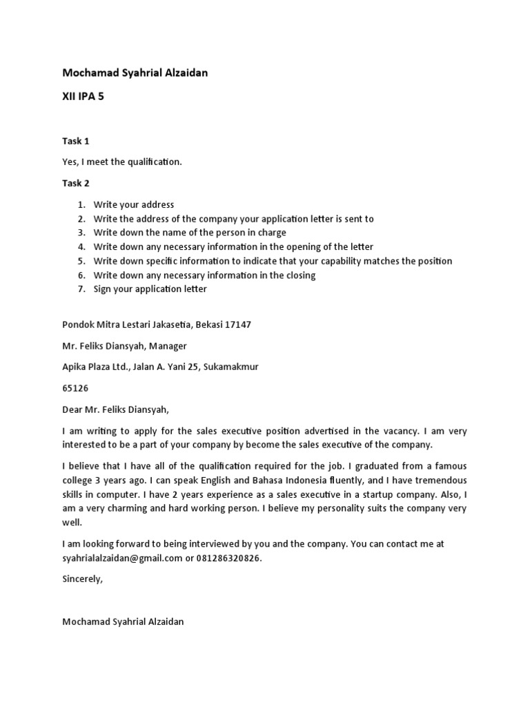 Download 68+ Contoh Surat Lamaran Kerja Vacancy Apika Plaza Terbaik Dan Terbaru