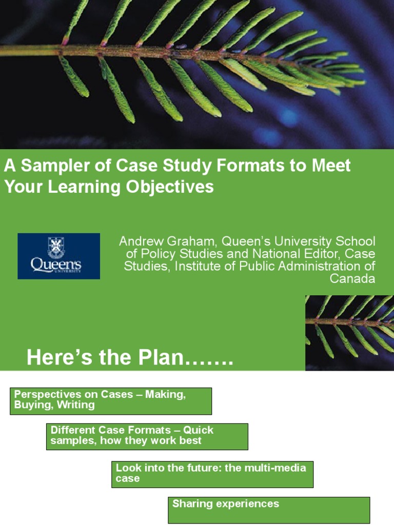 A Sampler of Case Study Formats To Meet Your Learning Objectives | PDF ...