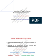 Computational Fluid Dynamics For Incompressible Flows: Classification of Pdes
