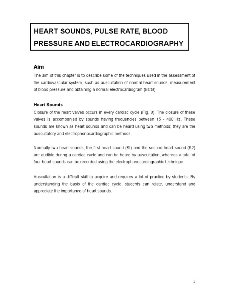 Heart Sounds and ECG Assessment Techniques | PDF | Electrocardiography ...
