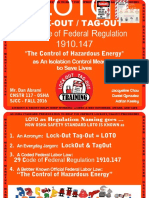 Lock-Out / Tag-Out: 29 Code of Federal Regulation 1910.147