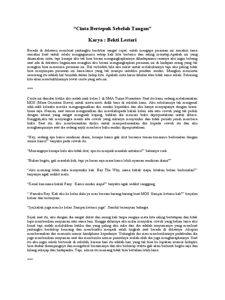 Cinta Bertepuk Sebelah Tangan Pdf