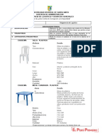 Requerimiento Sillas y Mesa Plastica