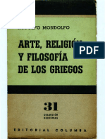 Arte Religion y Filosofia de Los Griegos Mondolfo Rodolfo