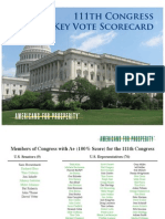 111th Congress Key Vote Scorecard