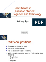 Recent Trends in Translation Studies: Cognition and Technology