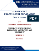 Supplement Professional Programme: For December, 2020 Examination
