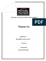 Baggage Tag: Asm 2203: Aviation Safety Management