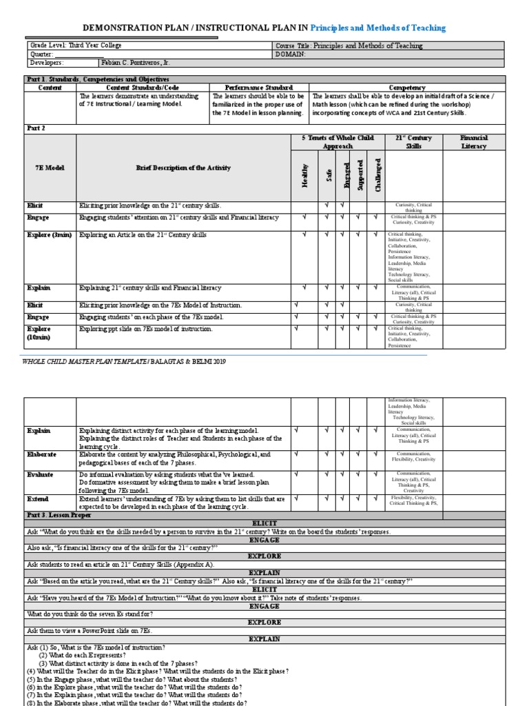 Sample Demo Lesson Plan in Principles and Methods of Teaching | PDF ...