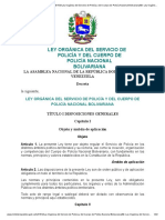 Ley Orgánica Del Servicio de Policía y Del Cuerpo de Policía Nacional Bolivariana.