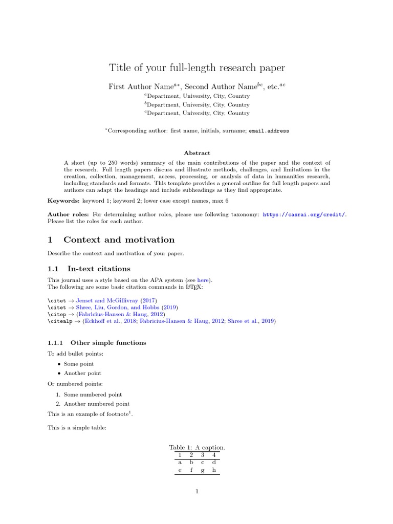 Research Paper Template for JOHD | PDF | Academic Publishing | Citation