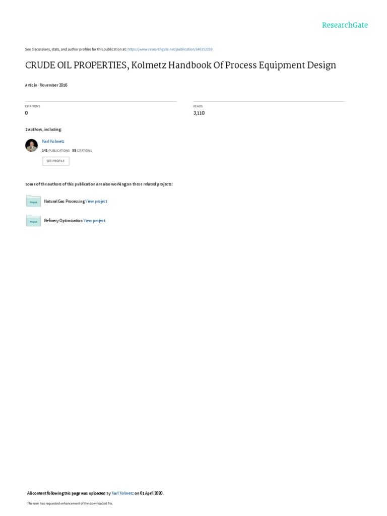 Engineering Design Guidelines Crude Oil Properties Rev1.2web | PDF ...