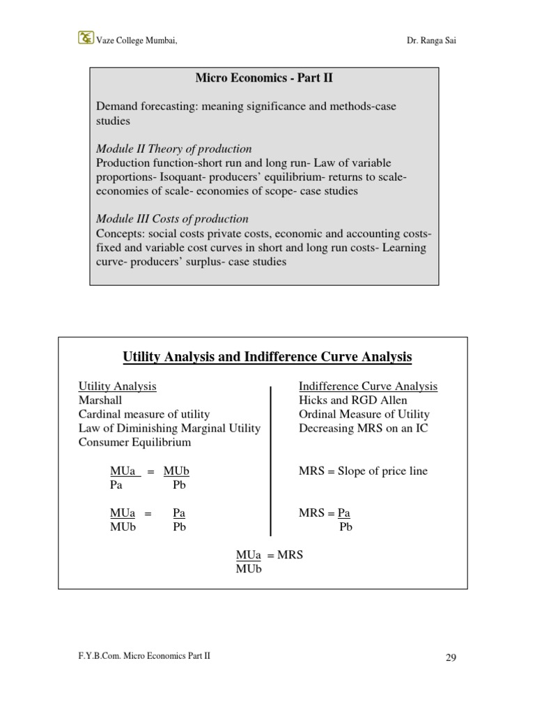 Utility and Demand Forecasting in Microeconomics | PDF | Average Cost ...