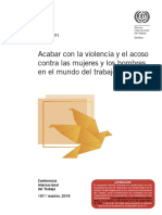 Acabar Con La Violencia y El Acoso Contra Las Mujeres y Los Hombres en El Mundo Del Trabajo