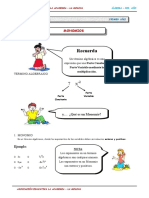 Monomios y operaciones con números enteros