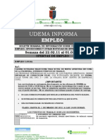 Boletín de Empleo de UDEMA (Conil) del 22/02/2011 a 01/03/2011