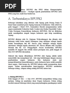 Sejarah Pembentukan Bpupki Dan Ppki Dalam Mempersiapkan Kemerdekaan Indonesia Pdf