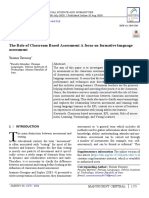 The Role of Classroom Based Assessment A Focus On Formative Language Assessment