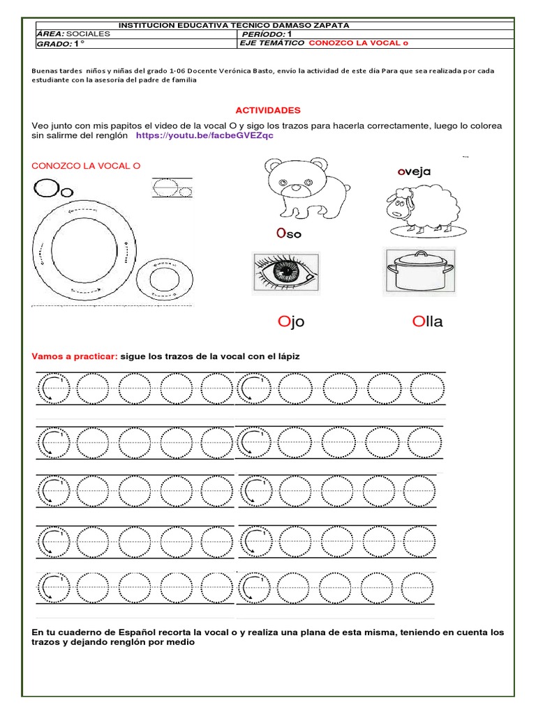 Actividades para aprender la vocal O | PDF