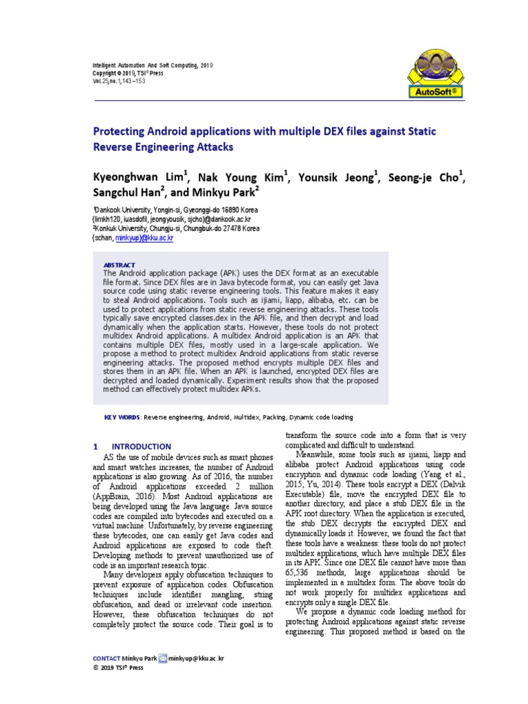 Protecting Android Applications With Multiple DEX Files Against Static ...