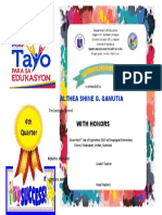 Certificate of Recognition 1st Quarter